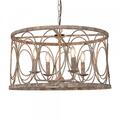 Intense 24 x 15 x 24 in. Rustic Metal Drum Chandelier IN3286851